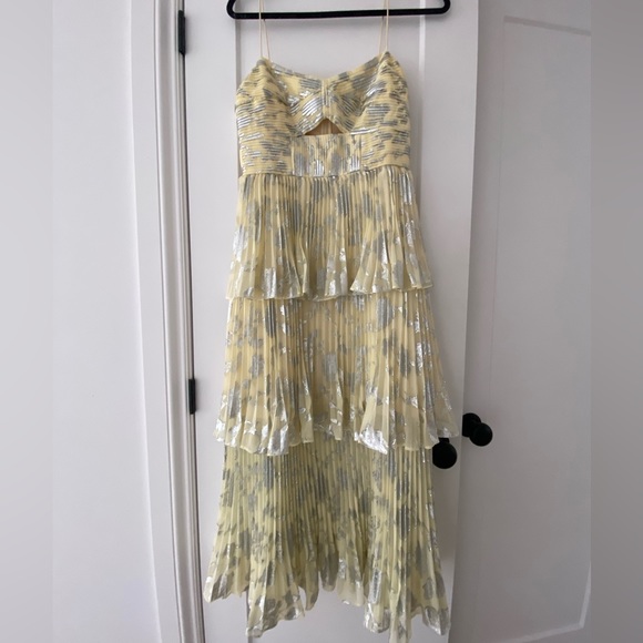 Self Portrait metallic jacquard midi dress - Picture 3 of 9